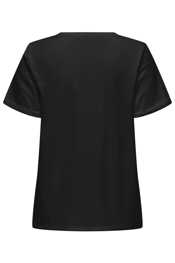 ONLLINE LIFE S/S O-NECK PRINT TOP C 15359250 BLACK/AMOUR